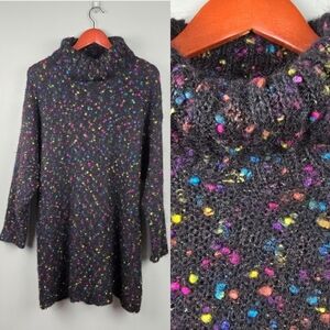 JACQUE AND KOKO Vintage Sweater Chuncky Knit Mohair Tunic Black Women 18/20